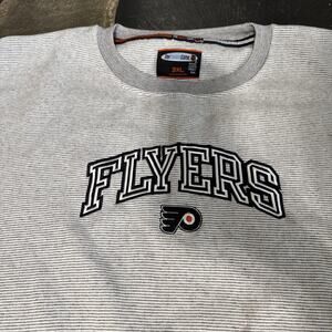 PHILADELPHIA FLYERS NHL Hockey Embroidered Logo Sweatshirt Gray 3XL Fleece Textu